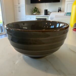 Glazed Ceramic Bowl in Olive Green